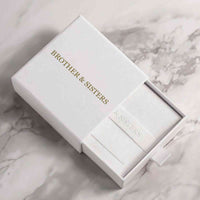 Thumbnail for Cat Photo Necklace gift box by Brother & Sisters, elegant white packaging with gold lettering.
