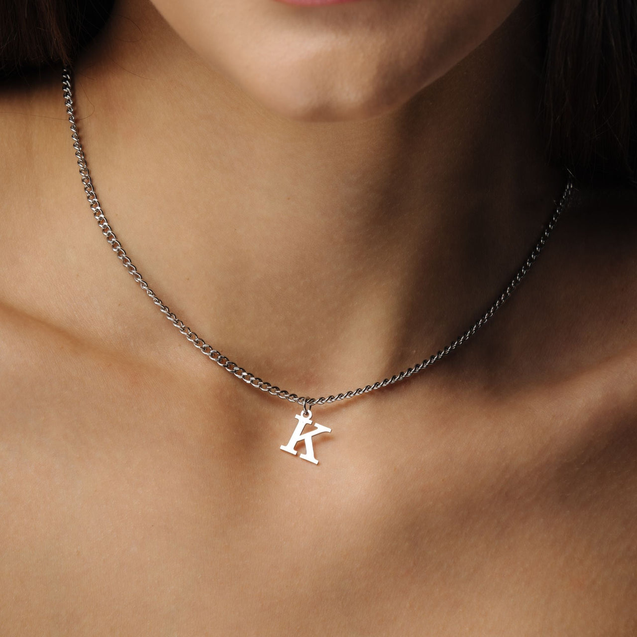 Eternal Initial Necklace - Silver Necklace for a Woman - Woman Necklace - Letter Necklace Necklace Silver / A Brother & Sisters