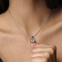 Thumbnail for Glitter Initial Necklace - Silver Necklace for a Woman - Woman Necklace - Letter Necklace Necklace Brother & Sisters