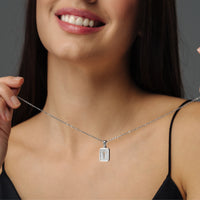 Thumbnail for Glitter Initial Necklace - Silver Necklace for a Woman - Woman Necklace - Letter Necklace Necklace Brother & Sisters