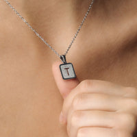 Thumbnail for Glitter Initial Necklace - Silver Necklace for a Woman - Woman Necklace - Letter Necklace Necklace Brother & Sisters