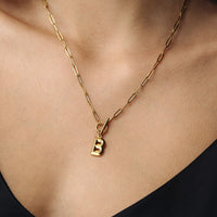 Thumbnail for Gold Necklace for a woman - Chain Initial Necklace - Woman Necklace - Letter Necklace Necklace Gold / A Brother & Sisters