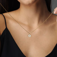 Thumbnail for Gold Necklace for a Woman - Flower Initial Necklace - Woman Necklace - Letter Necklace Necklace Brother & Sisters