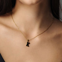 Thumbnail for Gold Necklace for a woman - Hope Initial Necklace - Woman Necklace - Letter Necklace Necklace Black / A Brother & Sisters
