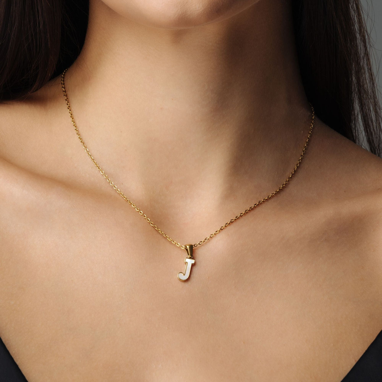 Gold Necklace for a woman - Hope Initial Necklace - Woman Necklace - Letter Necklace Necklace White / A Brother & Sisters