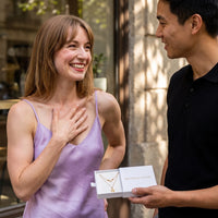 Thumbnail for Moon and star necklace — offered as a gift, gold | SKU: letoile-g
