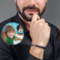 Thumbnail for Man Bracelet - Men's Personalised Bracelet - Minimalist Personalized Photo Bracelet - Personalized Gift for Men - Custom Jewelry for Him - Custom Bracelet Picture - Personalised Photo Gift Bracelet Brother & Sisters
