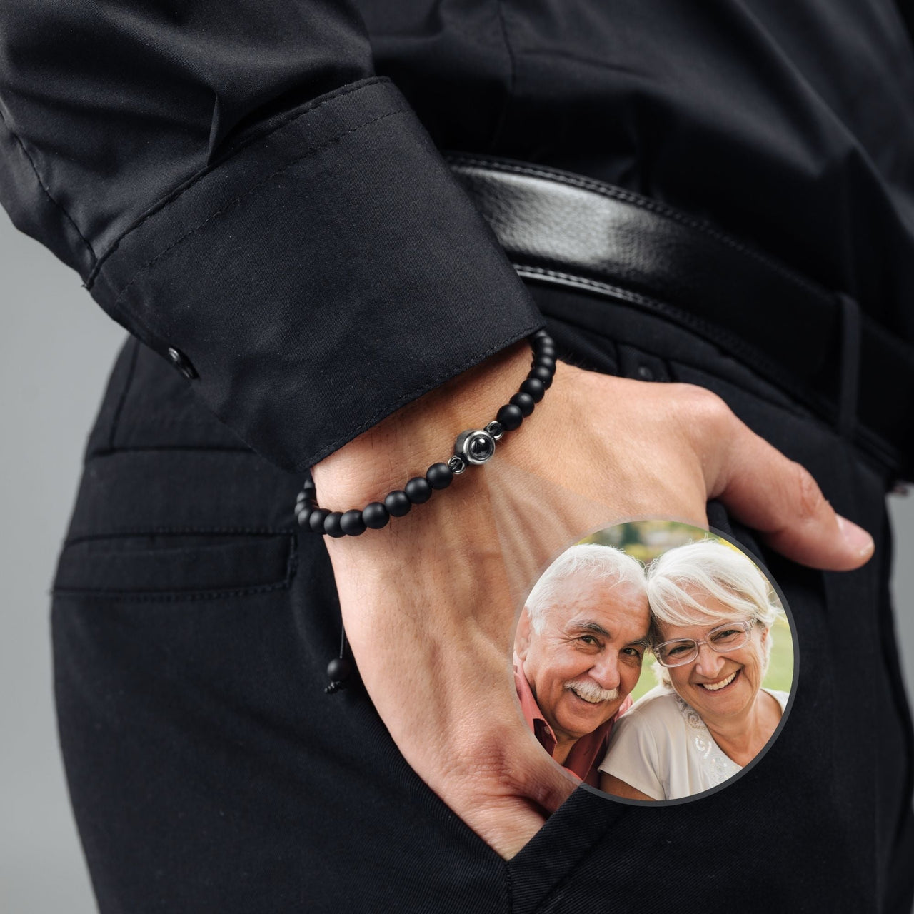 Man Bracelet - Men's Personalised Bracelet - Minimalist Personalized Photo Bracelet - Personalized Gift for Men - Custom Jewelry for Him - Custom Bracelet Picture - Personalised Photo Gift Bracelet Brother & Sisters