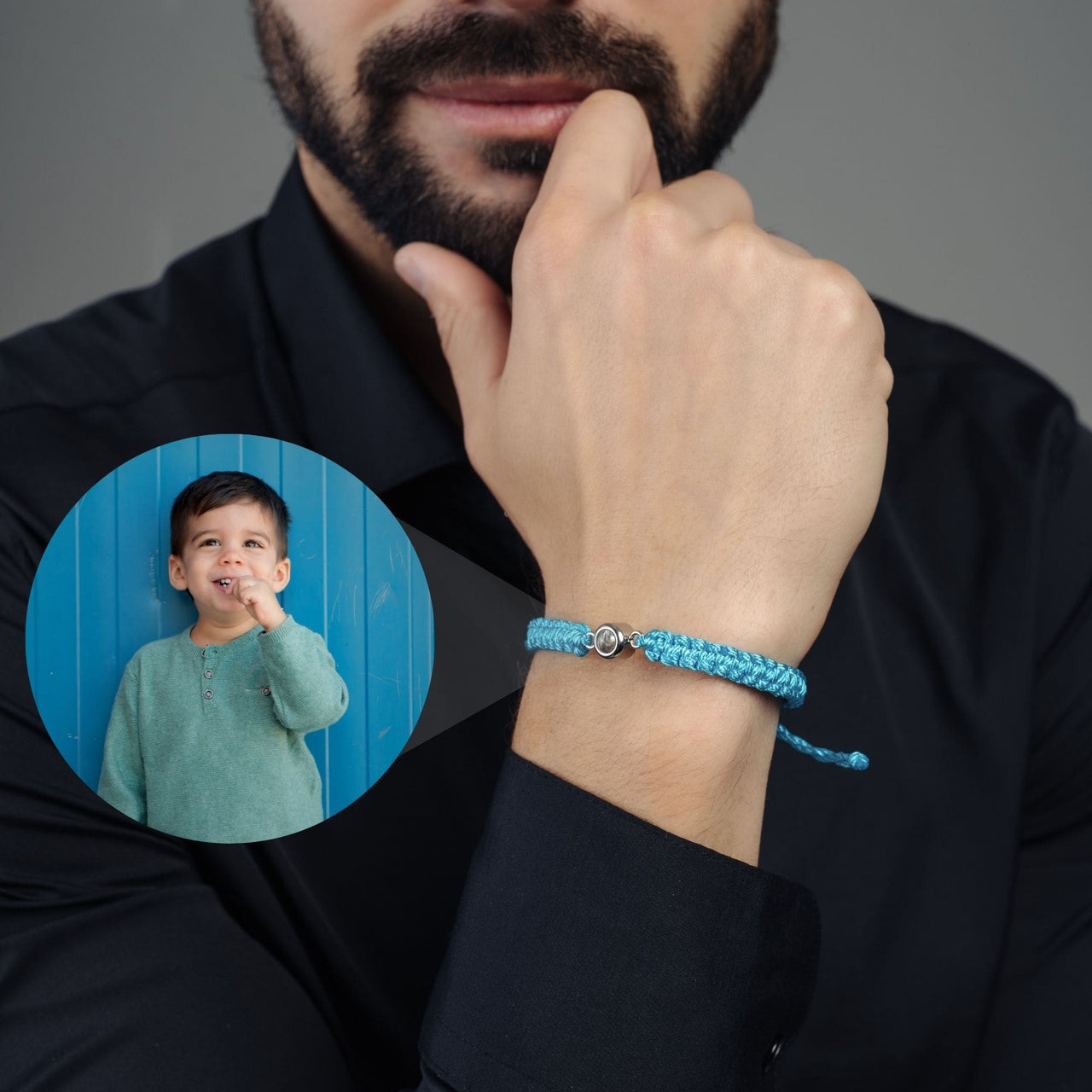 Man Bracelet - Men’s Personalised Bracelet - Personalized Gift - Custom Jewelry For Him - Custom Bracelet Picture - Personalised Photo Gift Bracelet Brother & Sisters