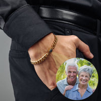 Thumbnail for Man Bracelet - Men’s Personalised Bracelet - Steel Personalized Photo Bracelet - Personalized Gift for Men - Custom Jewelry for Him - Custom Bracelet Picture - Personalised Photo Gift Bracelet Gold Brother & Sisters
