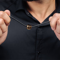 Thumbnail for Man Necklace - Gold Initial Necklace - Cube Letter Necklace - Gold Necklace for men Necklace Gold / A Brother & Sisters