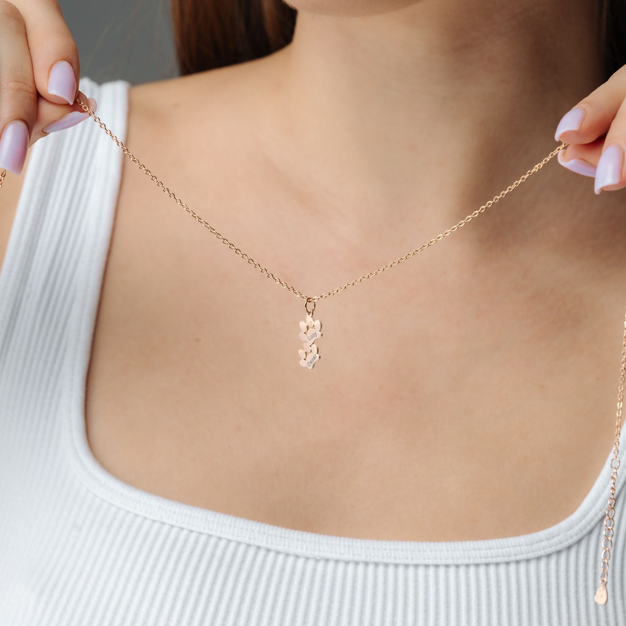Paw Name Necklace - Custom Name Necklace - Personalized Necklace - Necklace for Best Friend - Gifts for Mother's Day Necklace Brother & Sisters