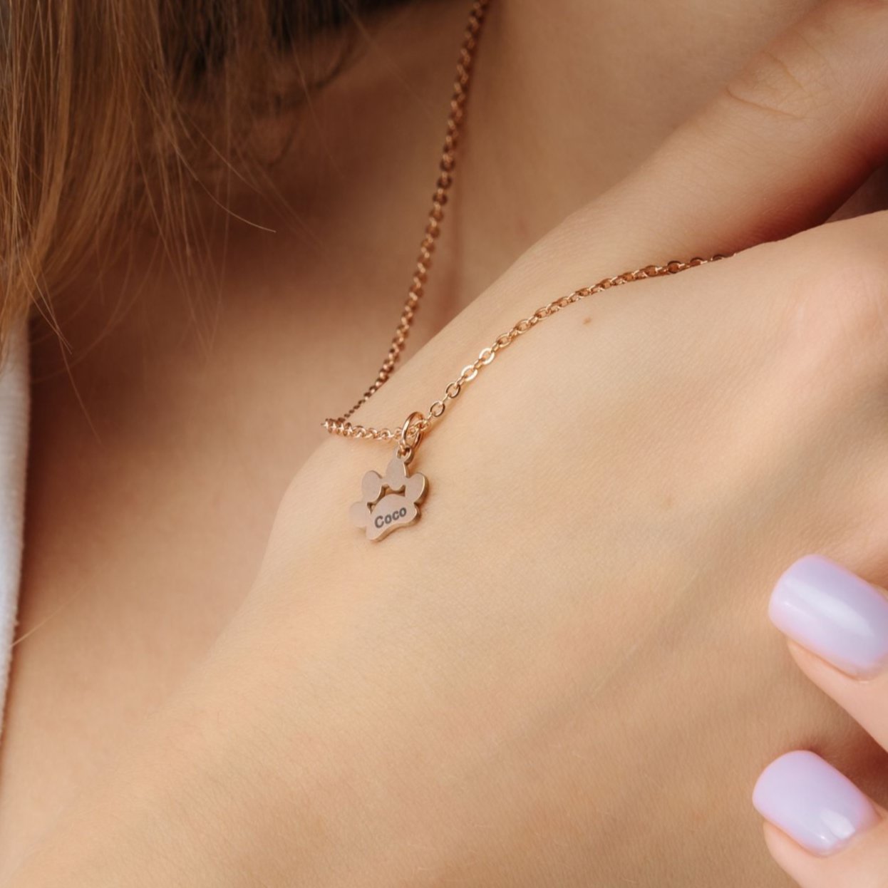 Paw Name Necklace - Custom Name Necklace - Personalized Necklace - Necklace for Best Friend - Gifts for Mother's Day Necklace Brother & Sisters
