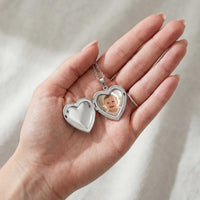 Thumbnail for Scroll Heart Photo Locket Necklace