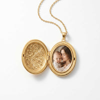 Thumbnail for Floral Photo Locket Necklace