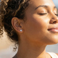 Thumbnail for Crystal Flower Stud Earrings