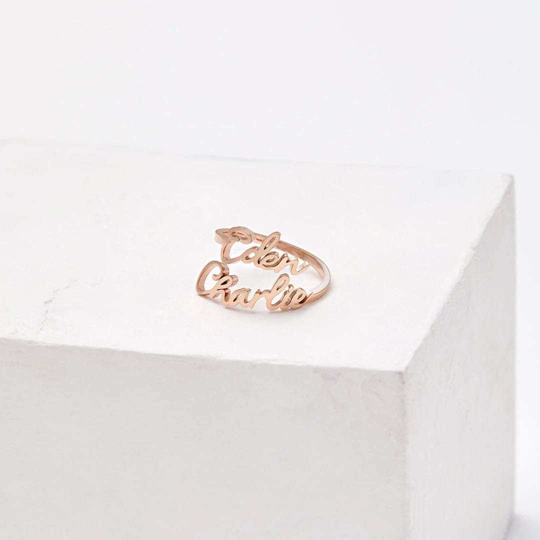 Double Name Adjustable Ring