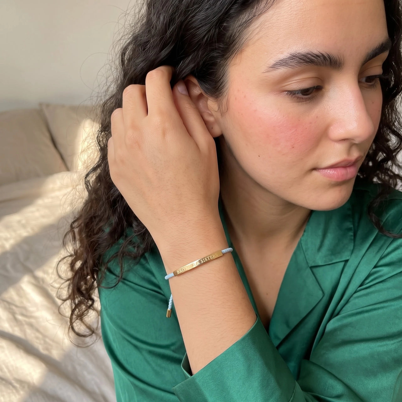 Le Ciel, gold bracelet — worn gesture | SKU: leciel-g