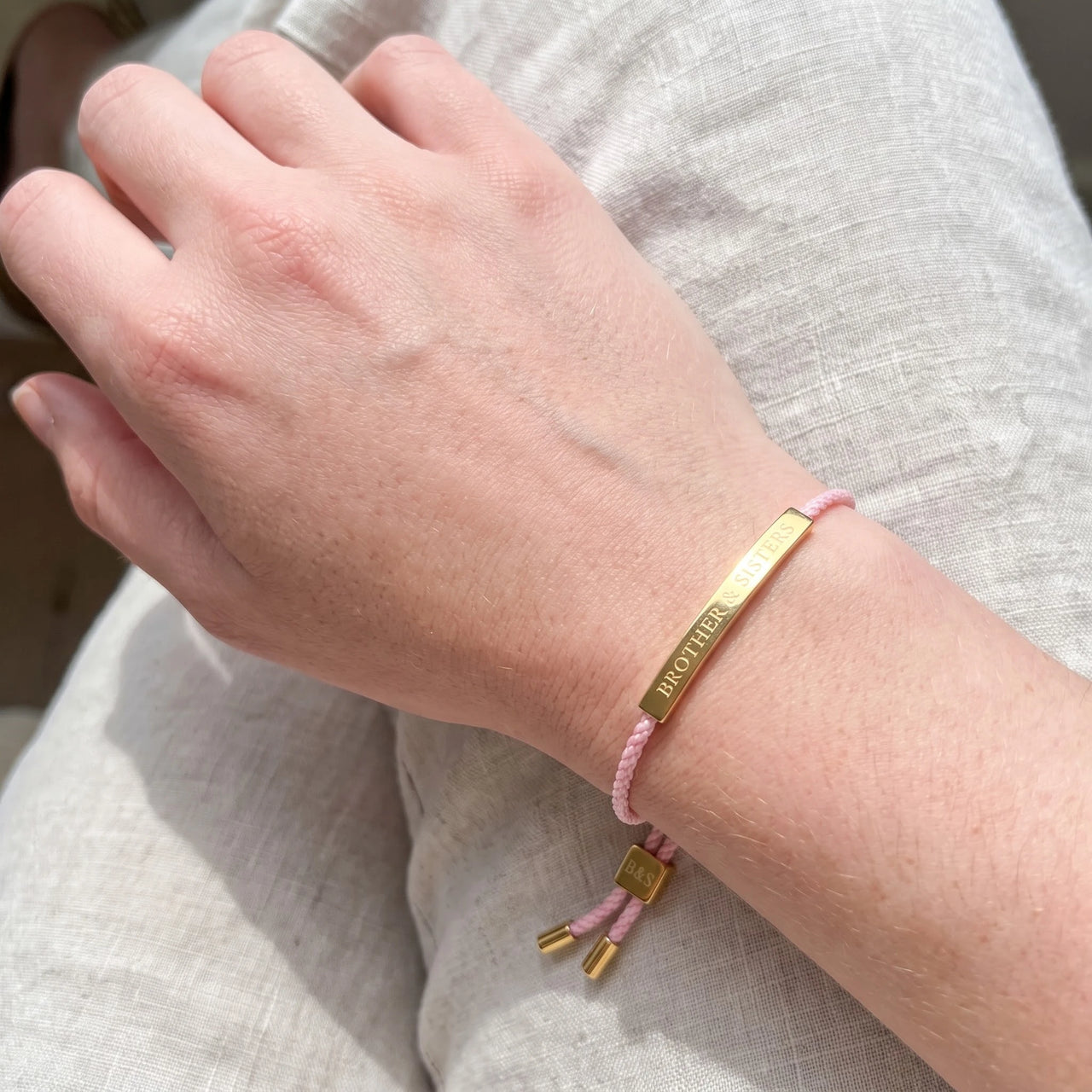 Braided bracelet — worn, real size, gold | SKU: lecorail-g