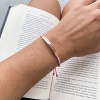 Thumbnail for Friendship bracelet — worn, real size, rose gold | SKU: lecorail-rg