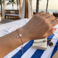 Thumbnail for Palm tree bracelet — worn, real size, rose gold | SKU: 7819407-rose-gold-color