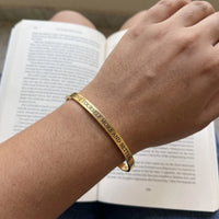 Thumbnail for Love Yourself More And Better bracelet in gold worn, showing its real size | SKU: lymab-g