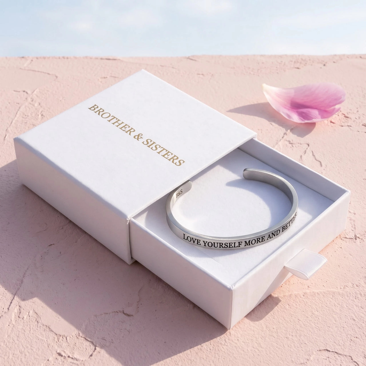 Love Yourself More And Better, silver bracelet — gift box | SKU: lymab-rg