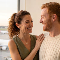 Thumbnail for Woman wearing the gold necklace with her partner | SKU: 42002-gold
