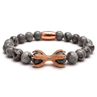 Thumbnail for Rose Gold Viking & Grey Stones – studio packshot | Brother & Sisters | SKU: 21039839-rose-gold-XS-14-15, 21039839-rose-gold-S-16-17, 21039839-rose-gold-M-18-19, 21039839-rose-gold-L-20-21, 21039839-rose-gold-XL-22-23