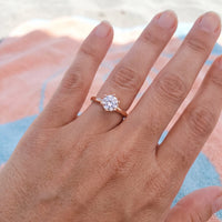 Thumbnail for Rose gold engagement ring — worn, real size, rose gold | SKU: 33759698-4.5-rose-gold