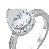 Thumbnail for Pear shaped engagement ring — product photo on a white background, silver | SKU: 505162-4.5-silver