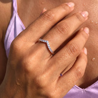 Thumbnail for Close-up of the silver ring worn on the skin | SKU: 10645547-4.5-silver