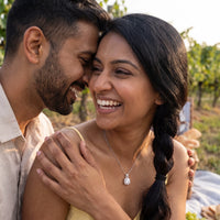 Thumbnail for Square pendant necklace — worn by a couple, silver | SKU: 505762